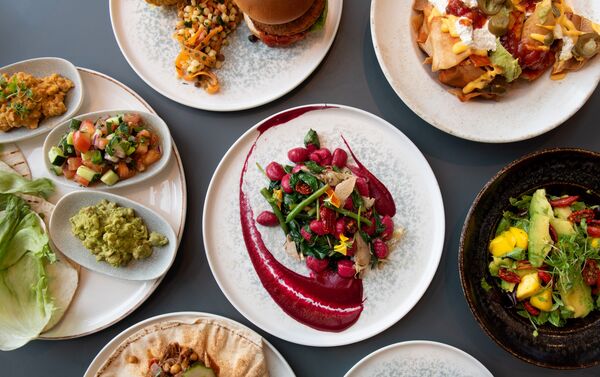 A flatlay of a selection of dishes