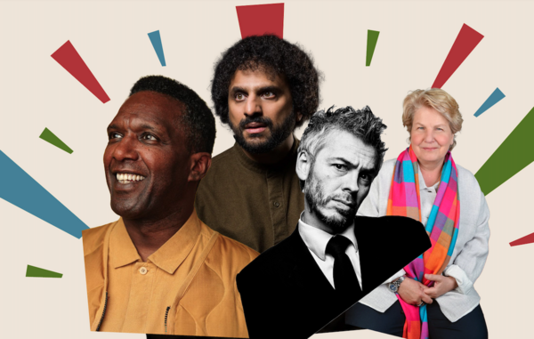 Designed graphic with Lemn Sissay, Sandi Toksvig, Nish Kumar and The Duke